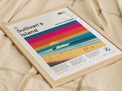 Sullivan's Island, Charleston, South Carolina Poster | Surf Wall Art & Beach House Decor — styled in a modern interior