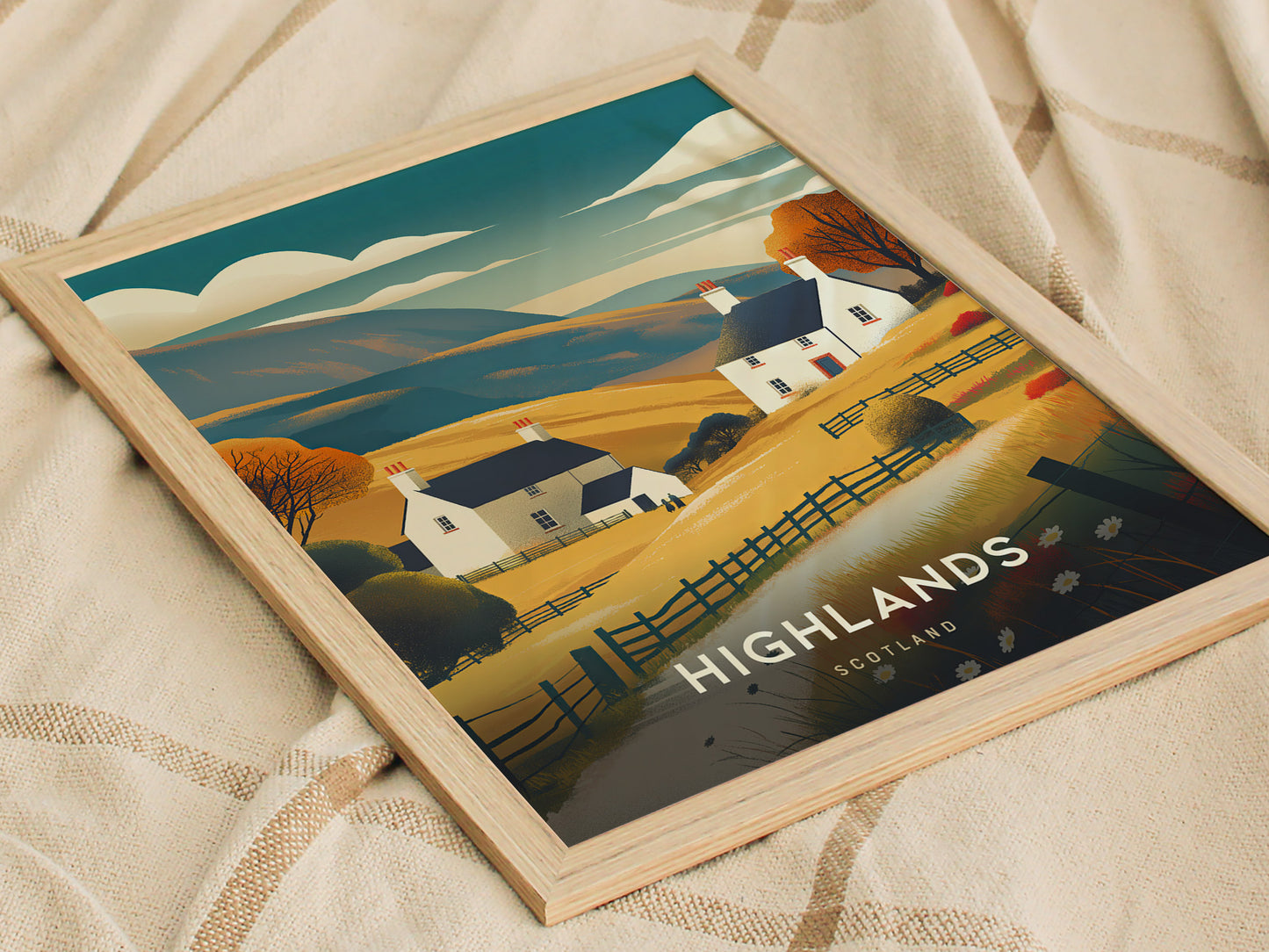 Scotland Highlands Poster | Scottish Travel Art | Loch Ness Print