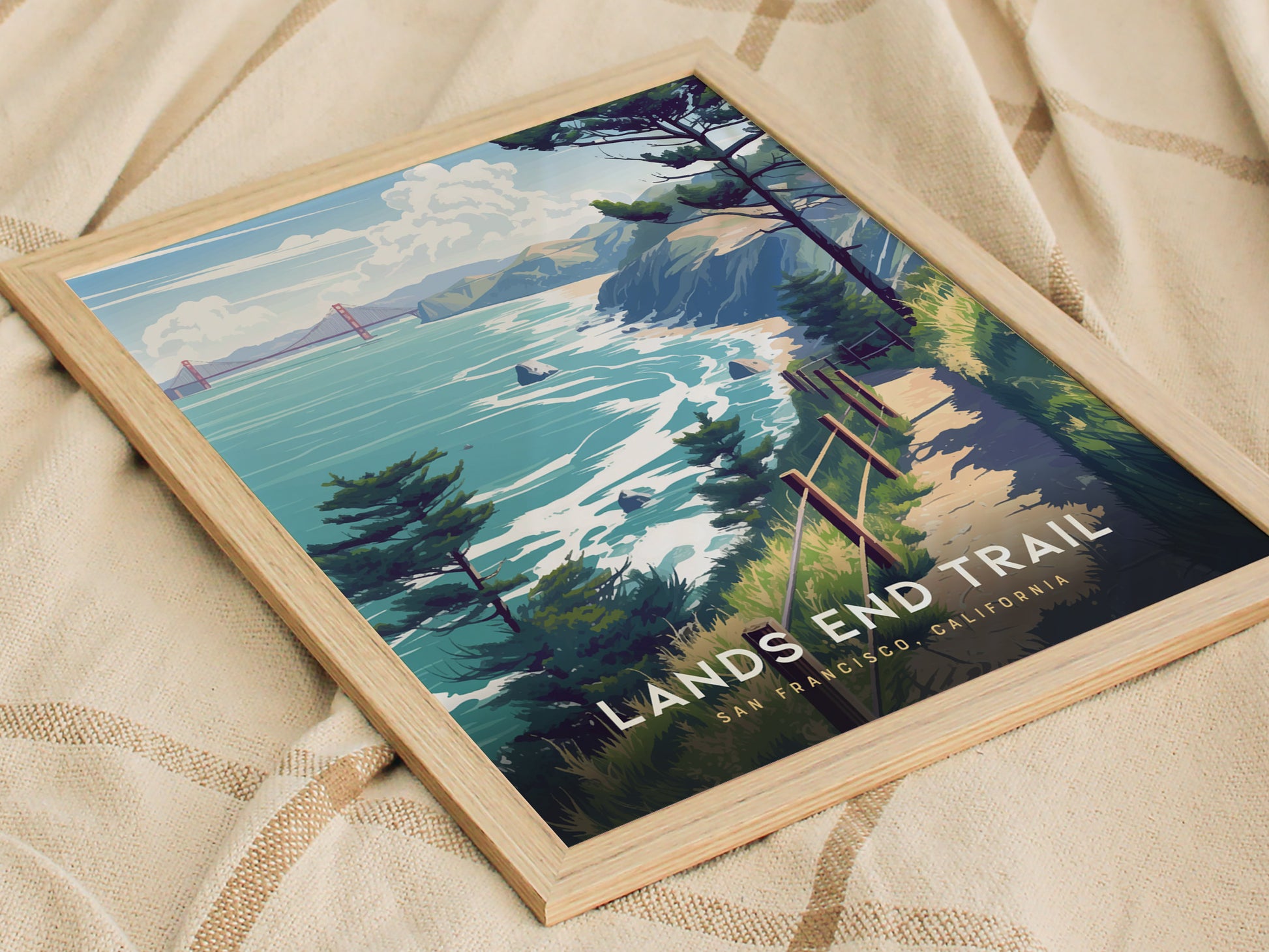 Lands End Trail Poster | San Francisco Coastal Hike Wall Art