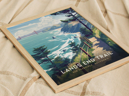 Lands End Trail Poster | San Francisco Coastal Hike Wall Art