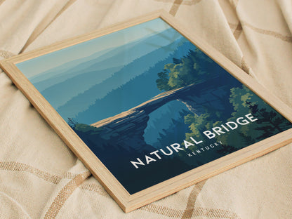 Natural Bridge, Kentucky Poster | Ancient Stone Arch Forest Wall Art — styled in a modern interior