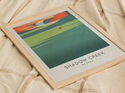 Shadow Creek Matte Border Poster | Nevada Golf Wall Art Country Club Decor — styled in a modern interior