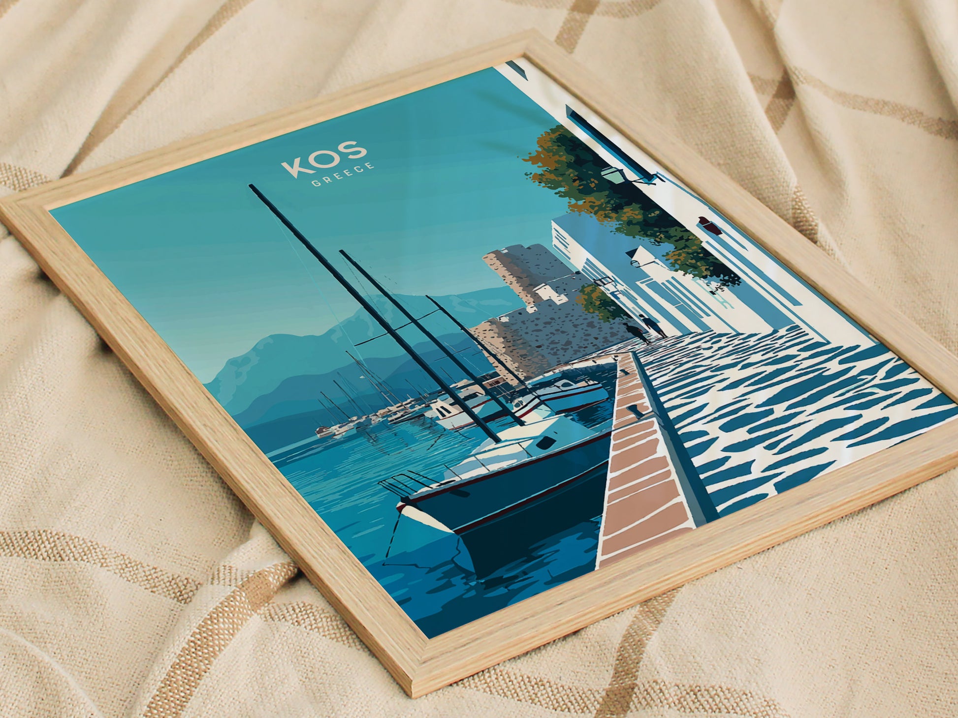 Kos Greece Poster | Aegean Island Harbor Wall Art