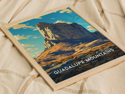 Guadalupe Mountains Poster | Texas National Park Landscape Wall Art