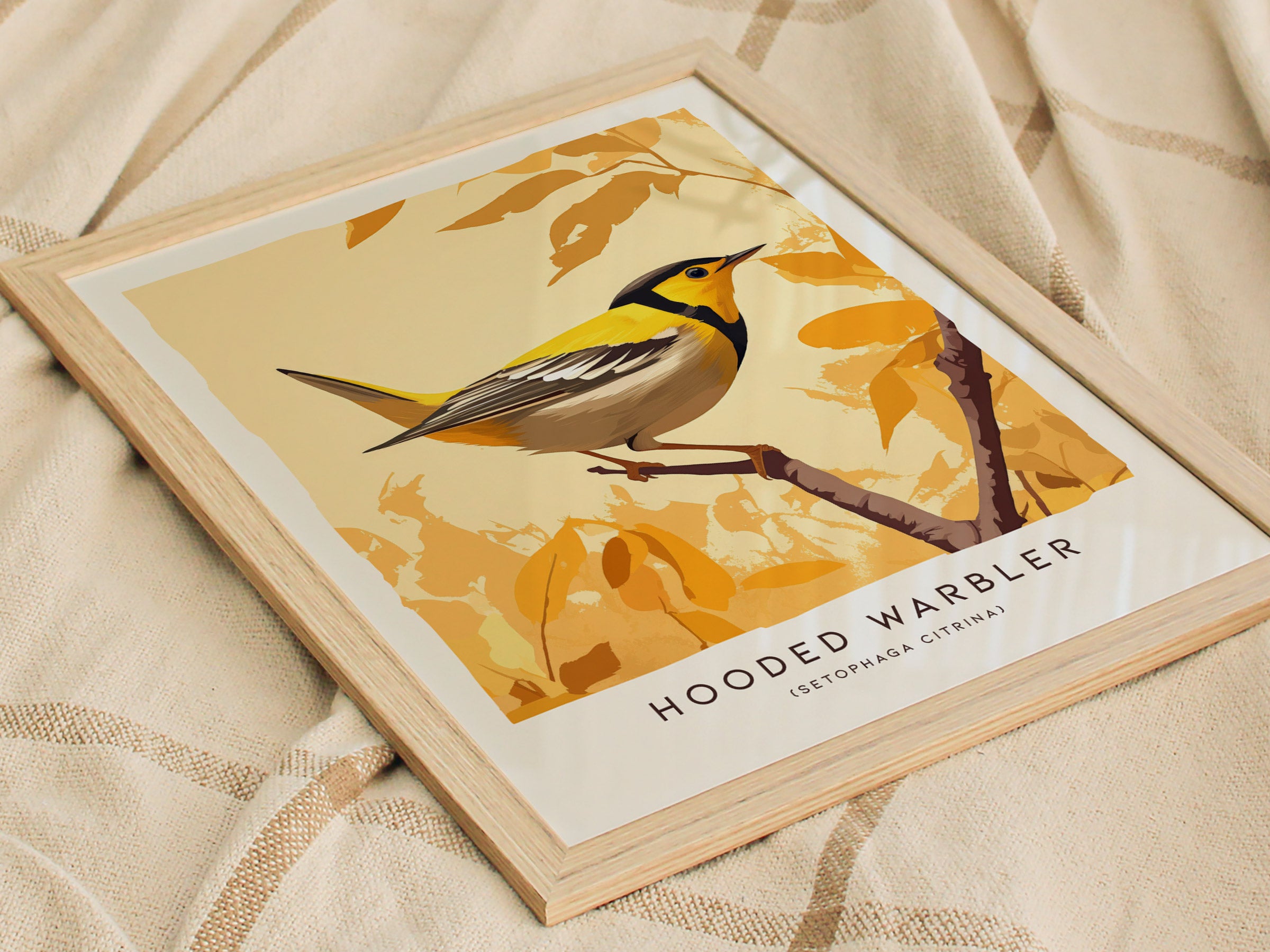 Hooded Warbler Poster | Modern Bird Wall Art Decor | Swell Scenes