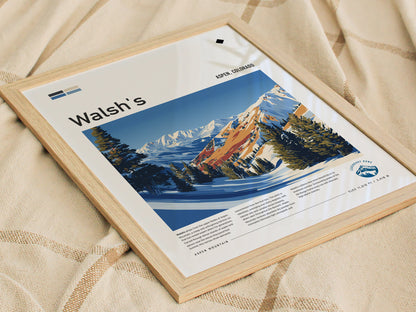 Walsh's, Aspen Poster | Fresh Powder Mountain Ski Run Wall Art — styled in a modern interior