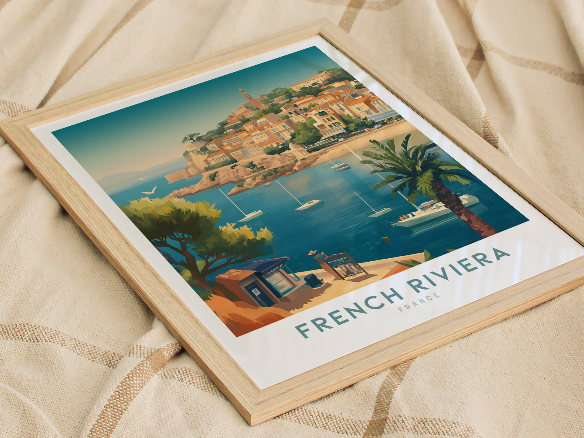 French Riviera Poster | France Travel Print Wall Art | Framed or Unframed