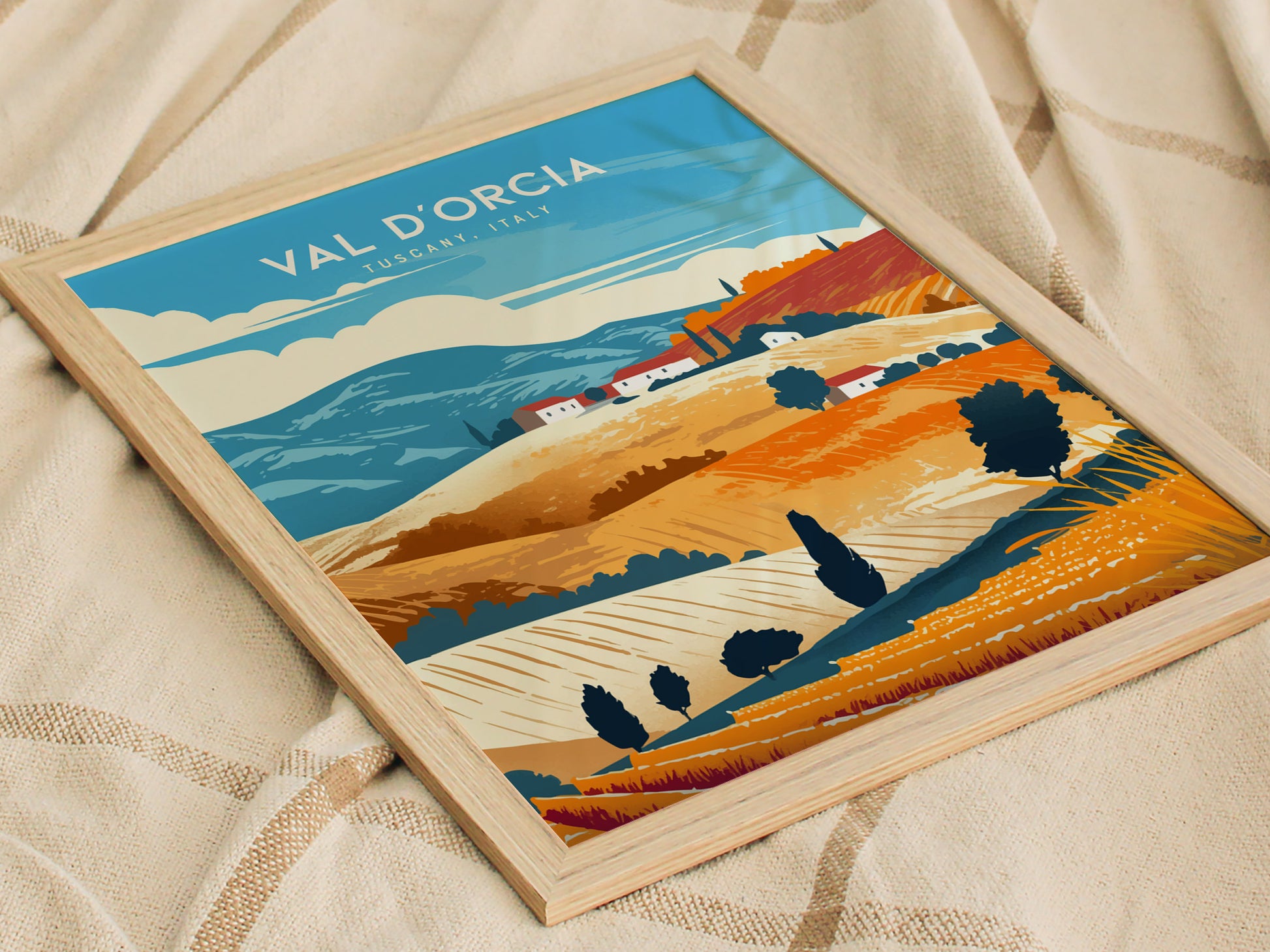 Val d'Orcia Poster | Tuscany Italy Art | Kitchen Wall Decor