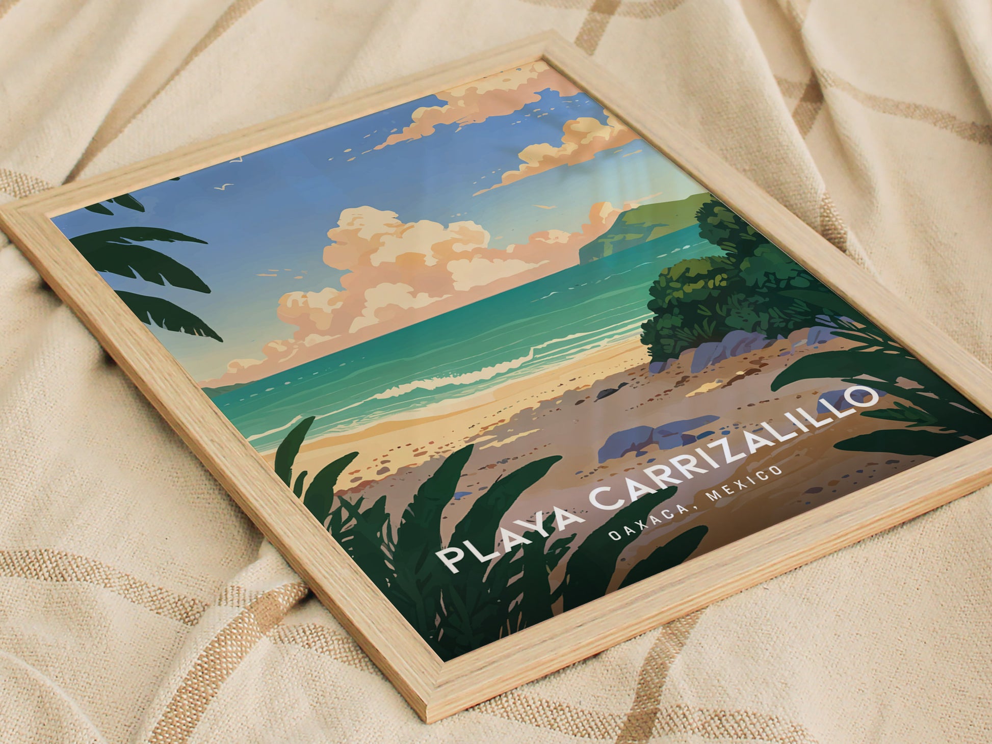 Playa Carrizalillo Poster | Puerto Escondido Oaxaca | Mexico Beach Art