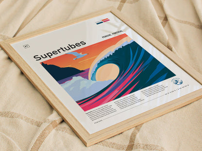 Supertubes, Portugal Poster | Perfect Barrels & Atlantic Swells Wall Art — styled in a modern interior