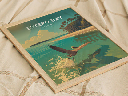 Estero Bay, Florida Poster | Mangroves & Gulf Coast Art Wall Art — styled in a modern interior