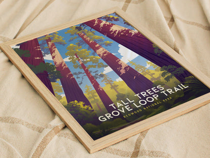 Tall Trees Grove Loop Trail Poster | Redwood National Park Art Gift