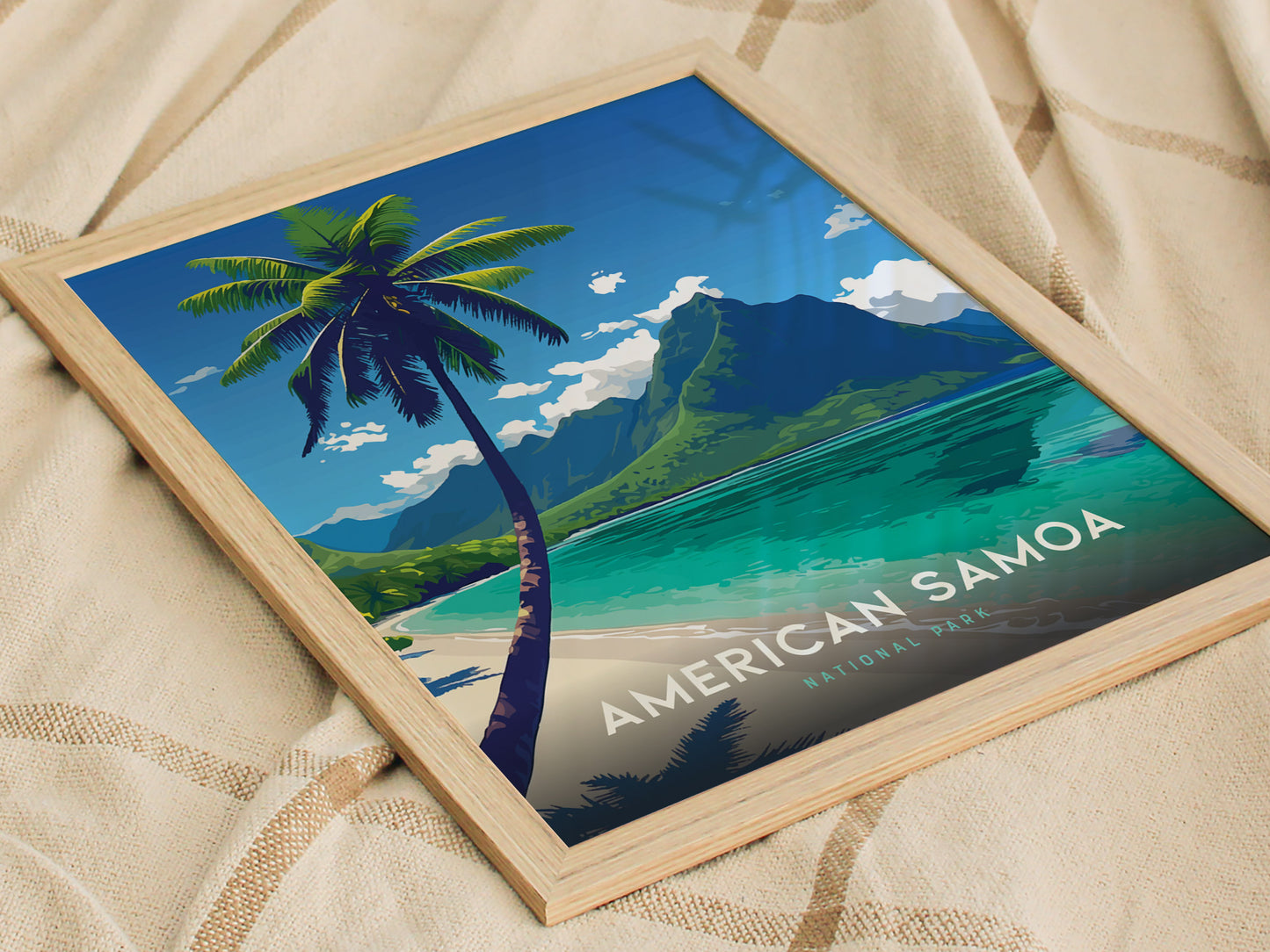American Samoa Poster | Ofu Beach National Park Tropical Wall Art | Framed or Unframed