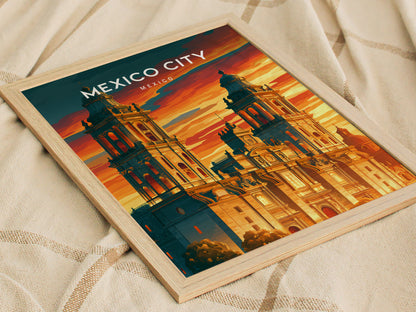 Mexico City, Mexico Poster | Vibrant Culture & Architecture Wall Art — styled in a modern interior