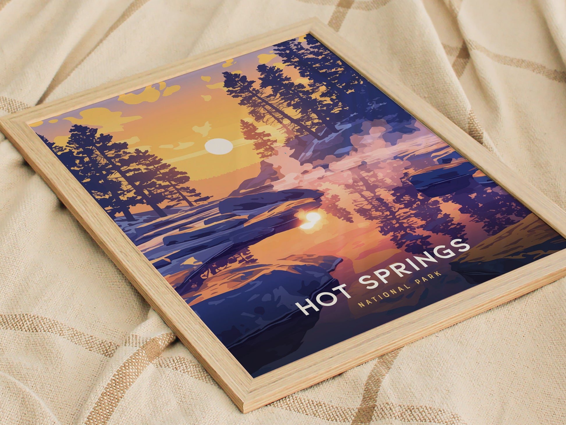 Hot Springs National Park Poster | Arkansas Bathhouse Row Wall Art