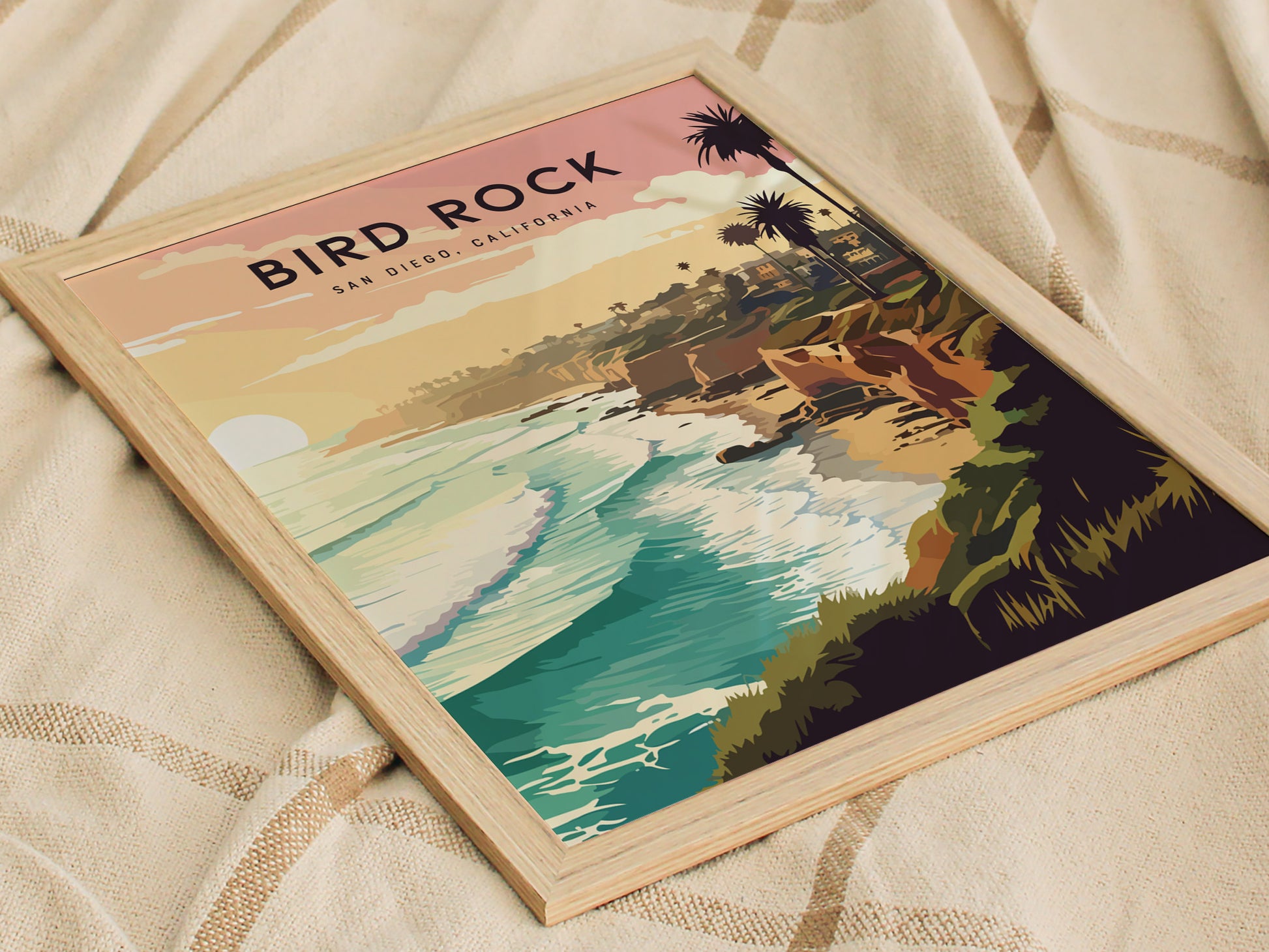 Bird Rock San Diego Poster | La Jolla California Wall Art | Framed or Unframed