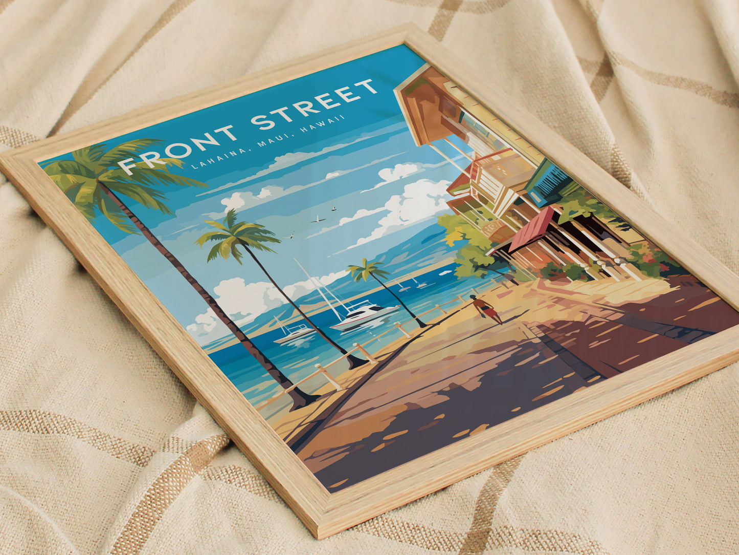 Front Street Lahaina Poster | Maui Hawaii Wall Art | Framed or Unframed