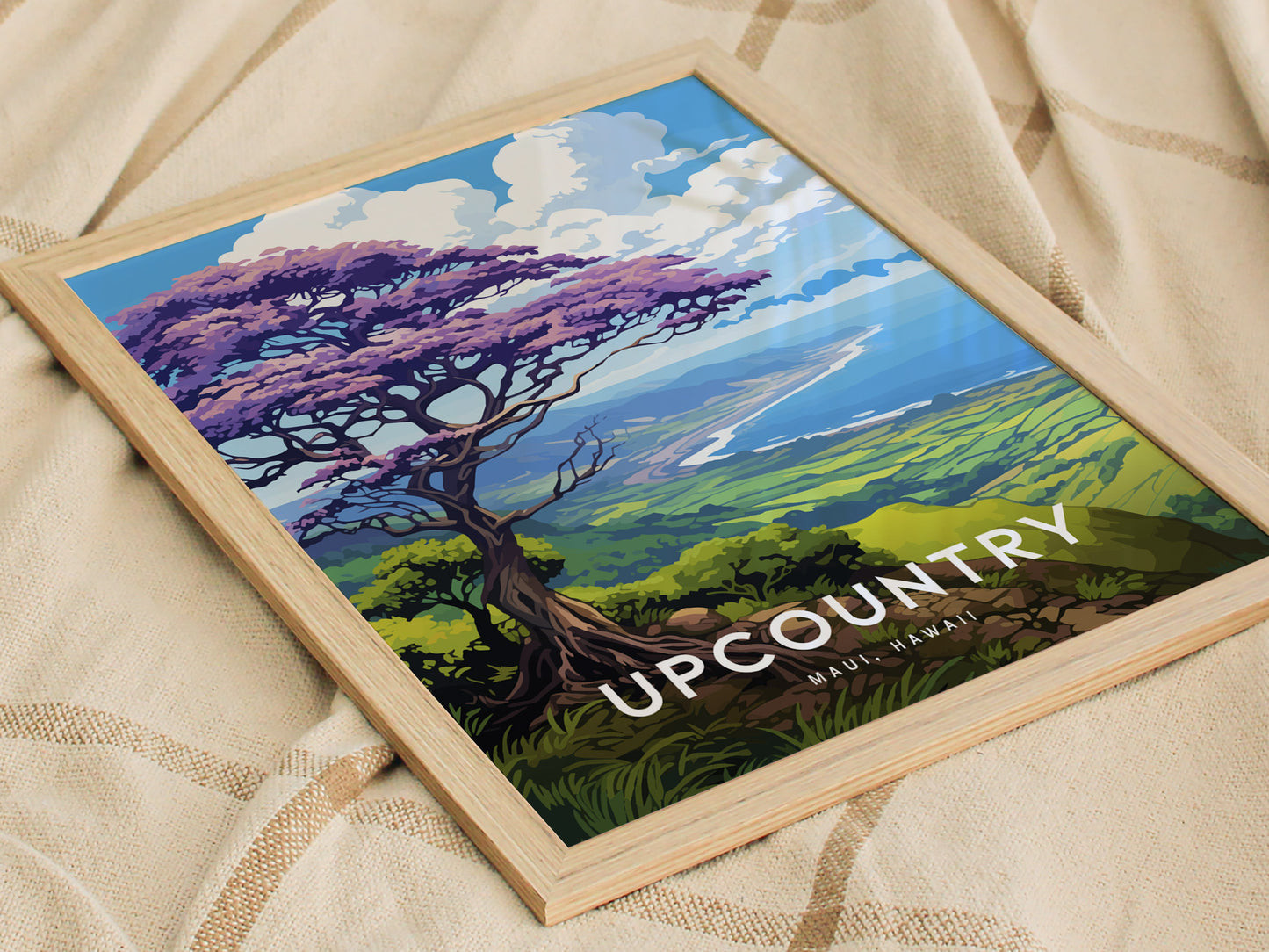 Maui Upcountry Jacaranda Poster | Makawao Kula Hawaii Art Paia
