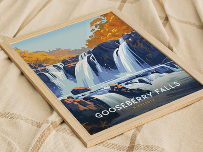 Gooseberry Falls Poster | Minnesota Waterfall Wall Art | Framed or Unframed