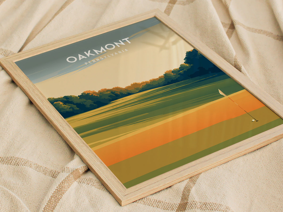 Oakmont, Pennsylvania Poster | Classic Links Golfer Gift Wall Art — styled in a modern interior