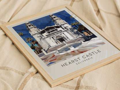 Hearst Castle Matte Border Poster | San Simeon, California Travel Wall Art — styled in a modern interior