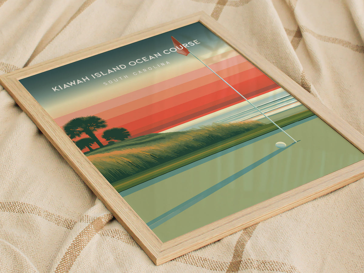 Kiawah Island Ocean Course, South Carolina Poster | Links Poster & Golfer Gift Wall Art — styled in a modern interior
