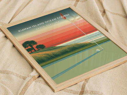 Kiawah Island Ocean Course, South Carolina Poster | Links Poster & Golfer Gift Wall Art — styled in a modern interior