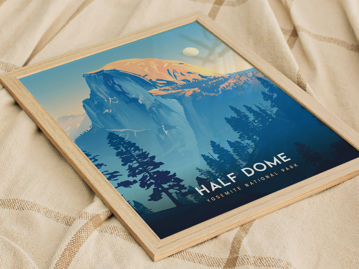 Half Dome Poster | Yosemite National Park Print | California Hiker Wall Art