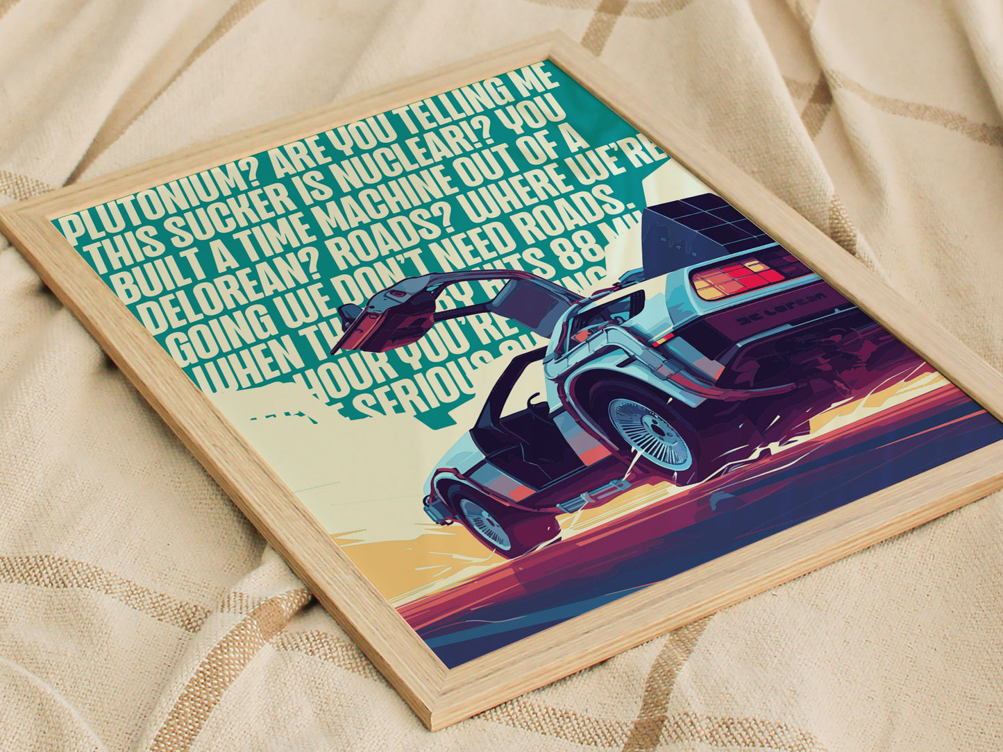 DeLorean Time Machine Poster | Back To The Future Wall Art | Framed or Unframed