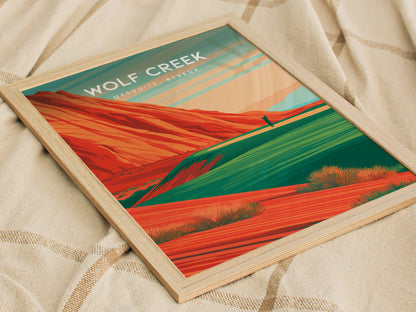 Wolf Creek Golf Club, Mesquite, Nevada Poster | Desert Canyon Links Golfer Gift Wall Art — styled in a modern interior