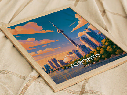 Toronto, Canada Poster | CN Tower & Skyline Cityscape Wall Art — styled in a modern interior