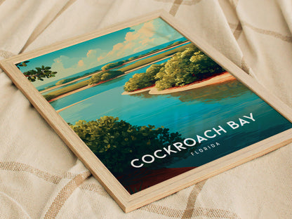 Cockroach Bay, Florida Poster | Mangrove Shores & Wading Birds Wall Art — styled in a modern interior