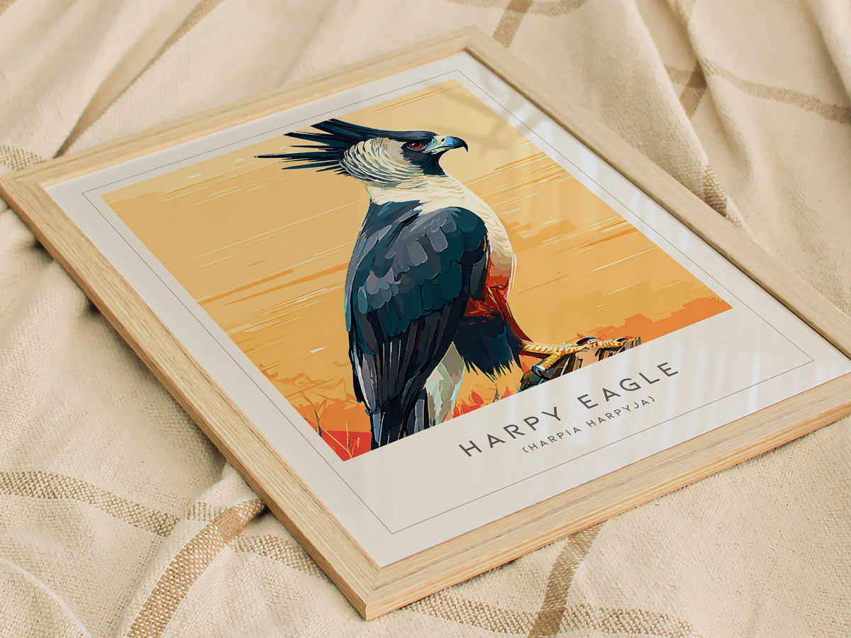 Harpy Eagle, Harpia harpyja Poster | Majestic Raptor Bird Wall Art — styled in a modern interior