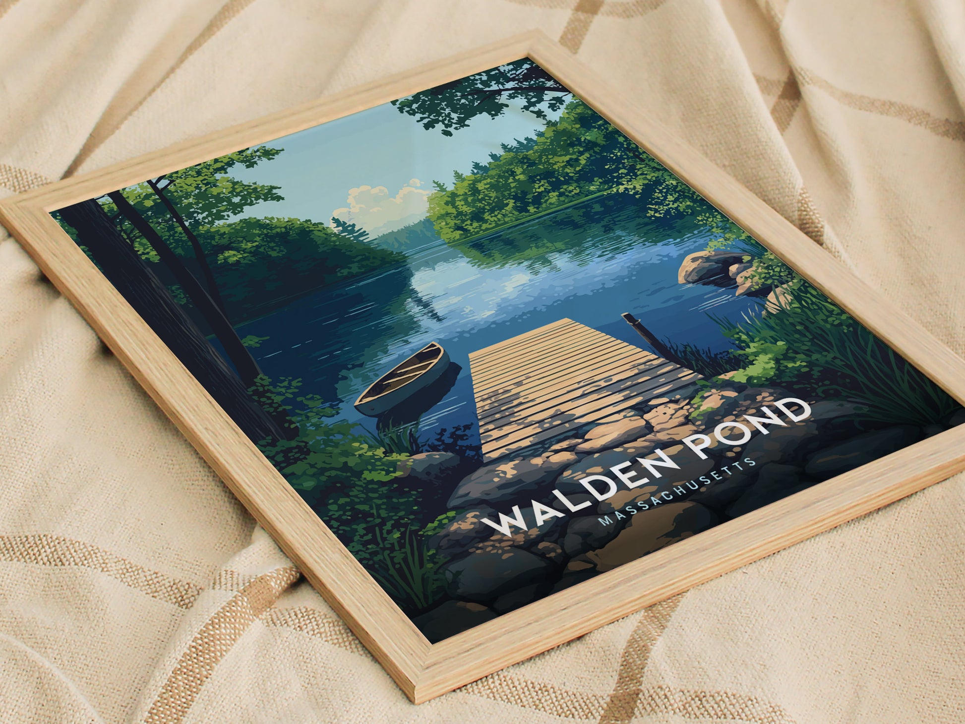 Walden Pond Poster | Massachusetts Thoreau Nature Wall Art New England
