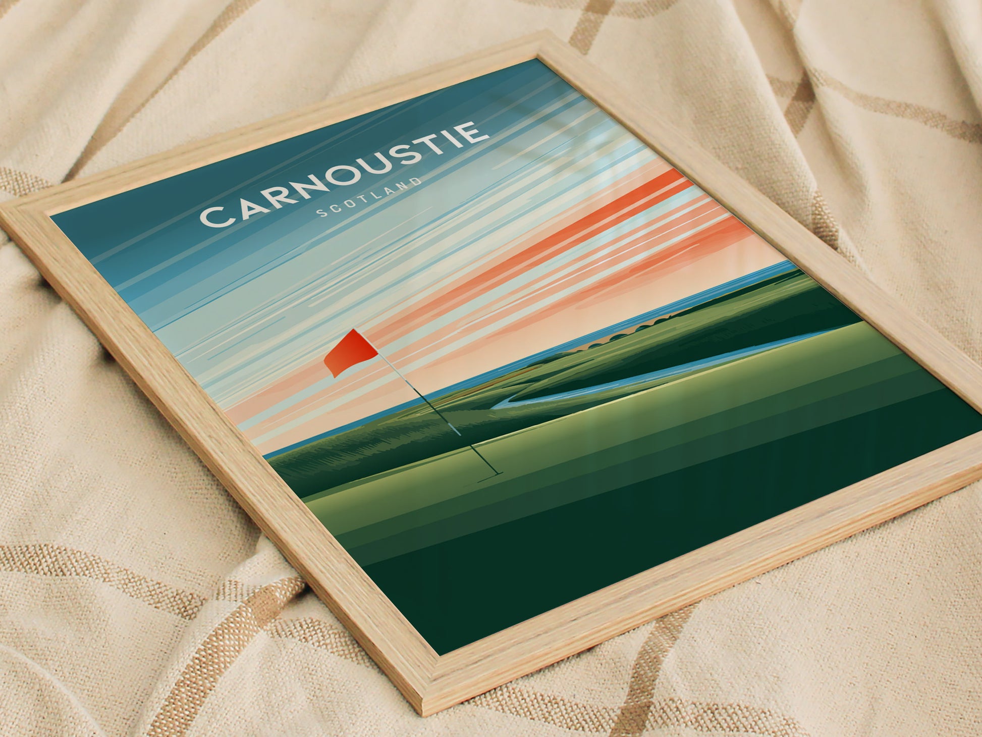 Carnoustie, Scotland Poster | Country Club Decor Golfer Gift Wall Art — styled in a modern interior