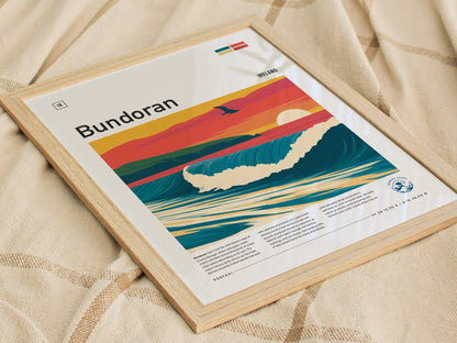 Bundoran, Ireland Poster | Wild Atlantic Surf Village Wall Art — styled in a modern interior