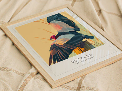 Buzzard, Cathartes aura Poster | Turkey Vulture Bird Wall Art — styled in a modern interior