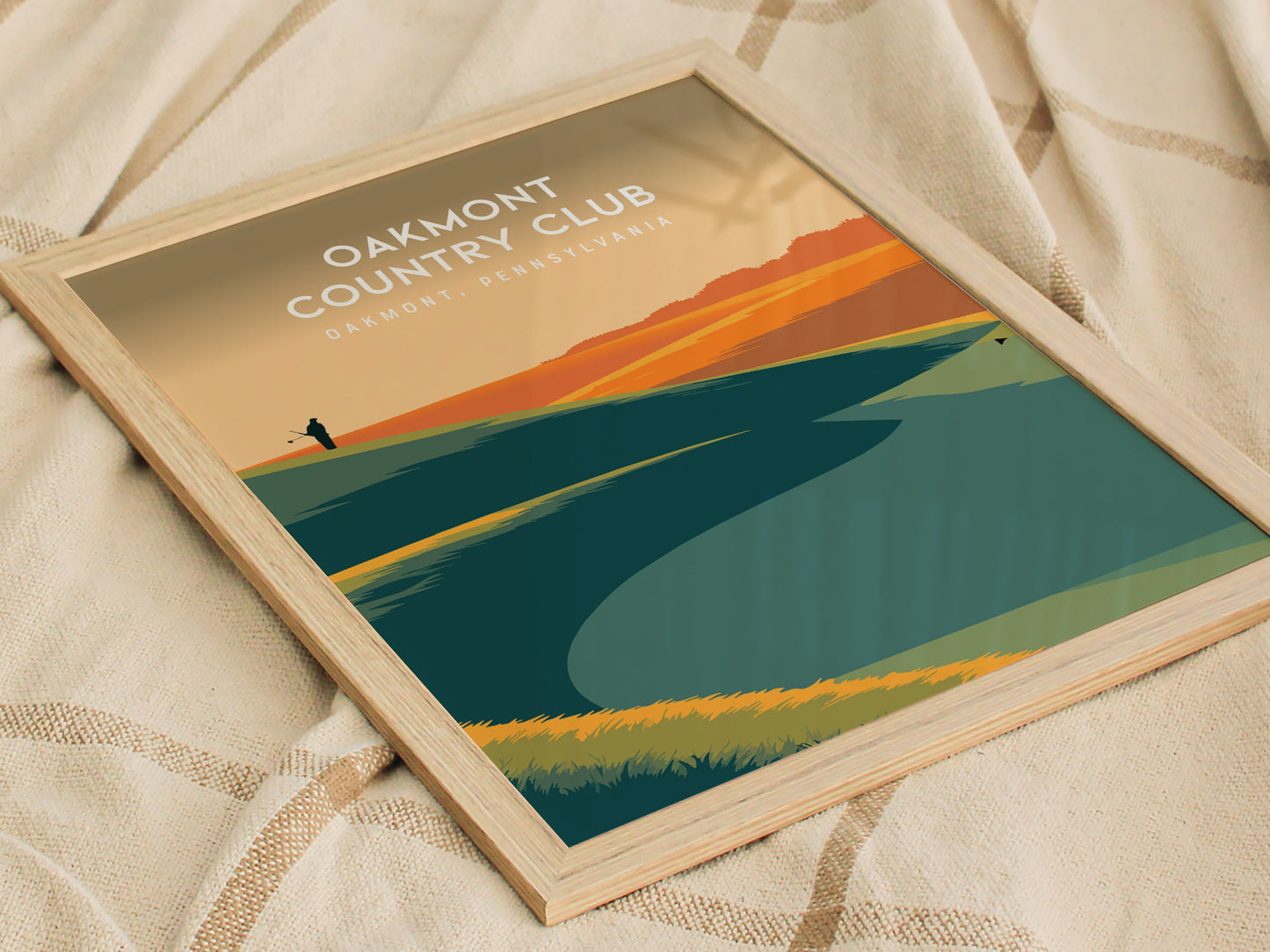 Oakmont Country Club, Oakmont, Pennsylvania Poster | Classic Links Golfer Gift Wall Art — styled in a modern interior
