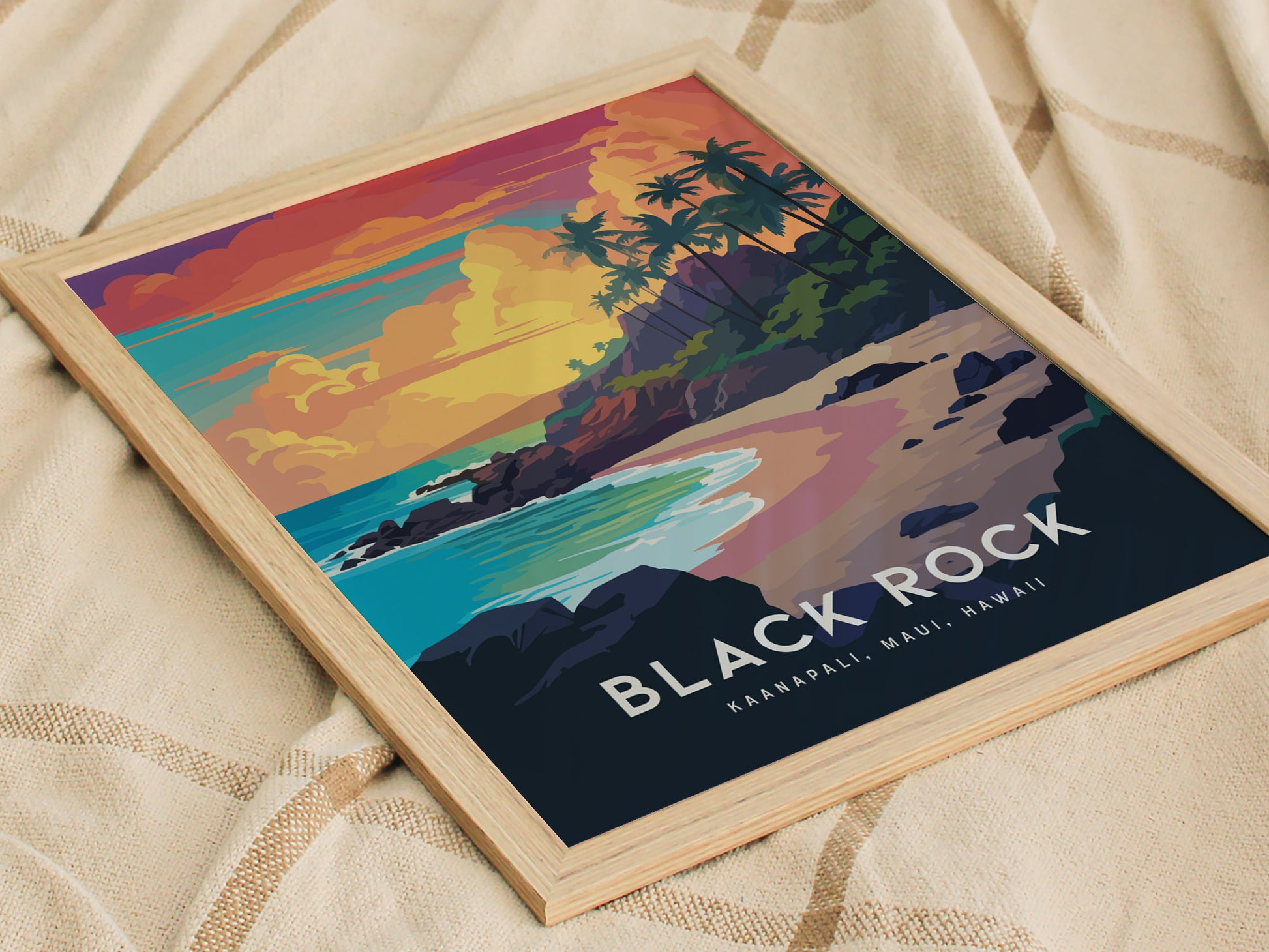 Black Rock Kaanapali Travel Print | Maui Hawaii Wall Art | Framed of Unframed