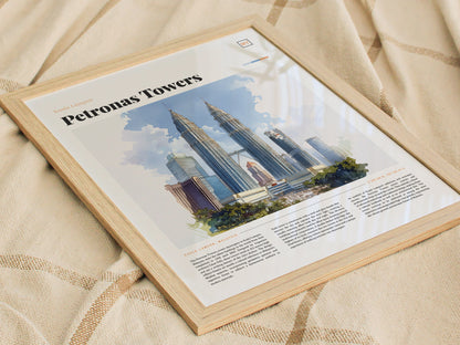 Kuala Lumpur Skyline Poster | Petronas Twin Towers Cityscape Wall Art