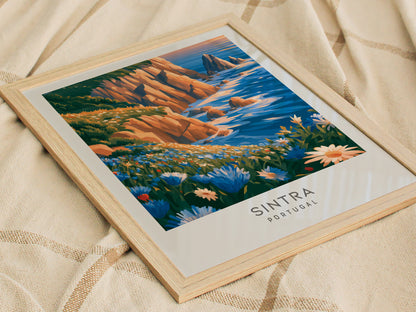 Sintra Matte Border Poster | Portugal Destination Print Travel Wall Art — styled in a modern interior