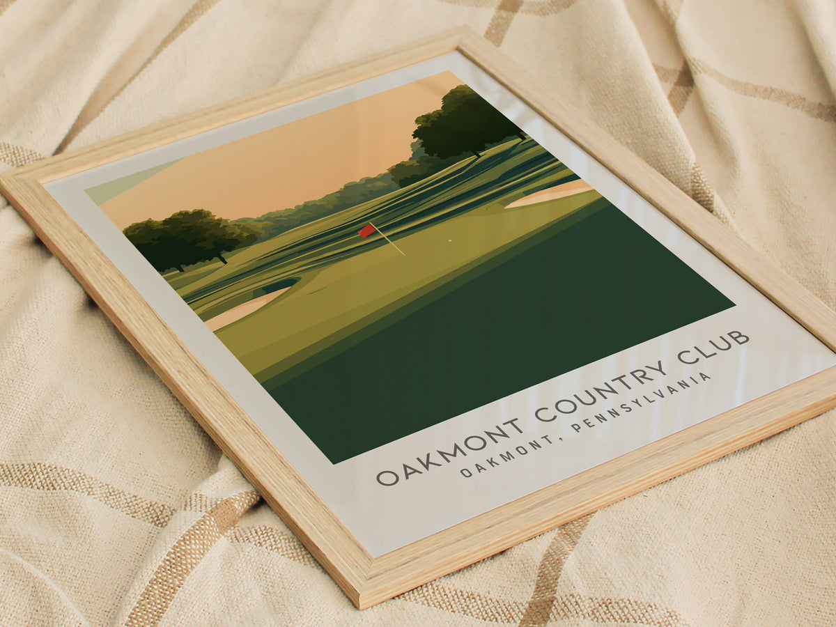 Oakmont Country Club Matte Border Poster | Oakmont, Pennsylvania Golf Course Print Wall Art — styled in a modern interior