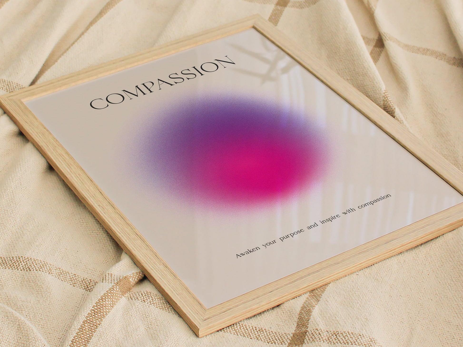 Compassion Aura Poster | Minimalist Modern Typography Wall Art | Framed or Unframed