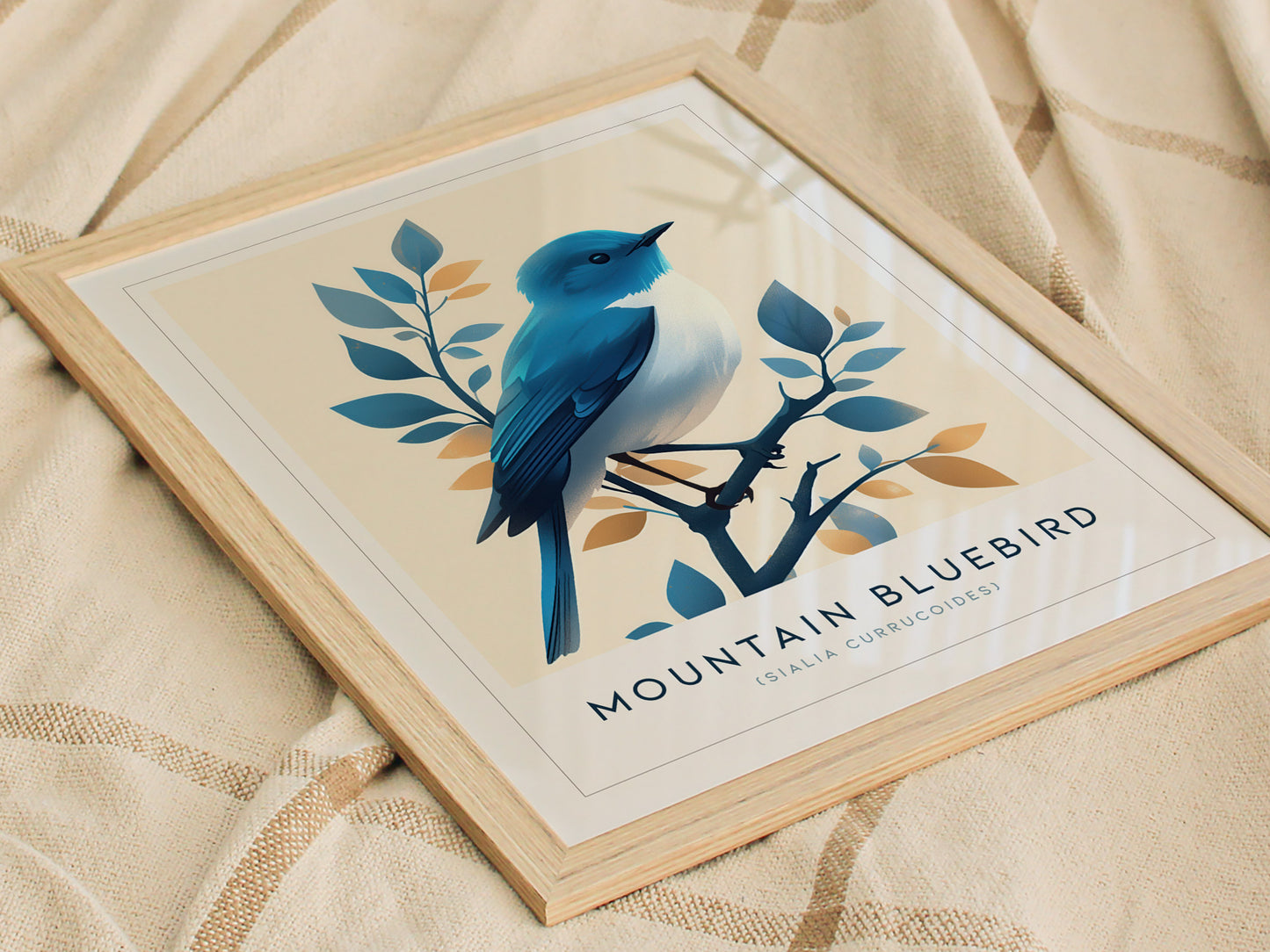 Mountain Bluebird Poster | Vintage Bird Wall Art Print