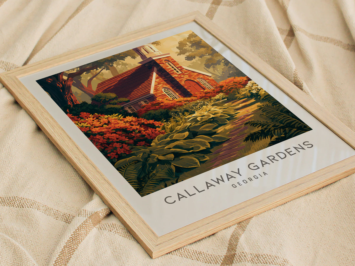 Callaway Gardens Matte Border Poster | Georgia Destination Print Travel Wall Art — styled in a modern interior