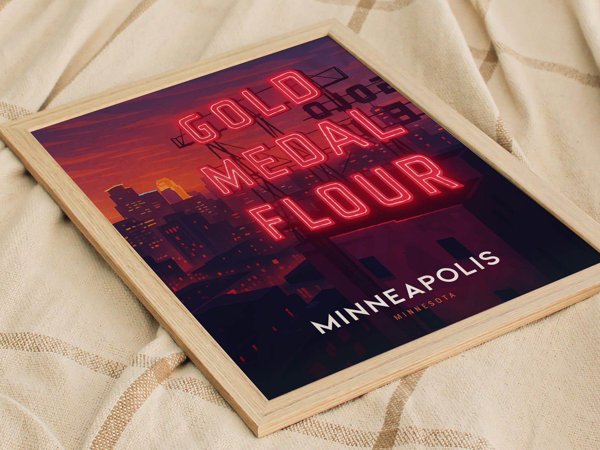 Gold Medal Flour Sign Poster | Minneapolis Minnesota Landmark Wall Art | Framed or Unframed