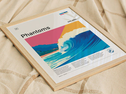 Phantoms, Hawaii Poster | Powerful North Shore Surf Wall Art — styled in a modern interior