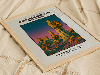 Bisti De-Na-Zin Wilderness Poster | New Mexico Badlands Desert Wall Art