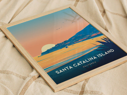 Catalina Island Poster | California Coastal Art | Santa Catalina Beach