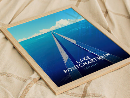 Lake Pontchartrain Poster | Louisiana Coastal Travel Wall Art